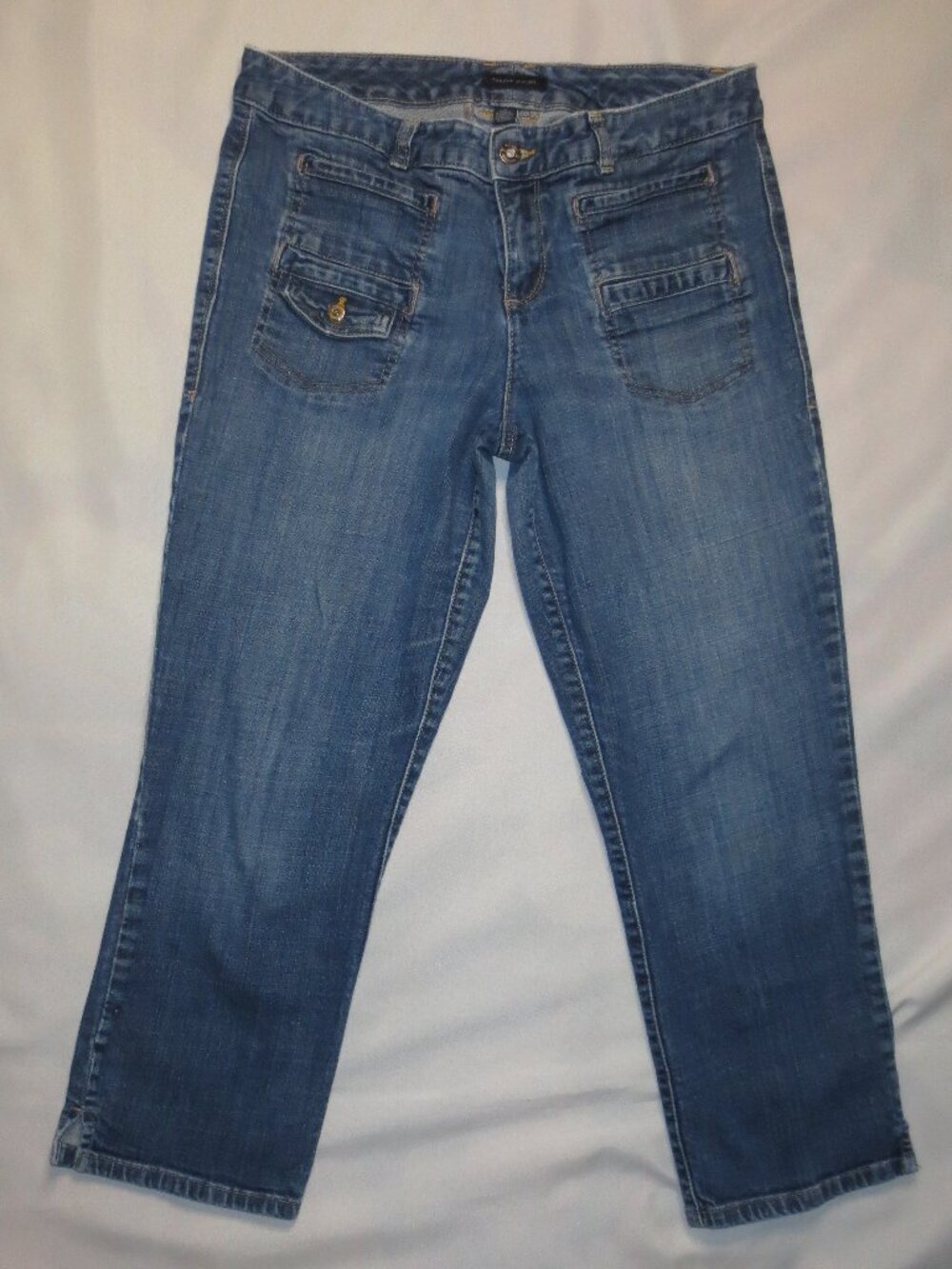 TOMMY HILFIGER womens JEANS blue POCKETS cropped DENIM SIZE 10